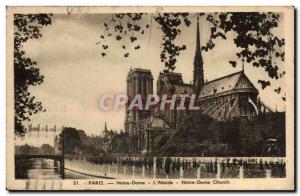 Paris Old Postcard Notre Dame Church Apse