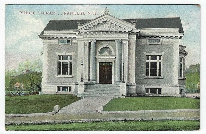 Franklin, New Hampshire, Vintage Postcard View of The Public Library 