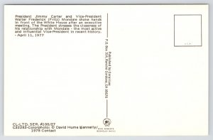 Washington DC~White House~President Carter-Frederick Beside Globe~1978 Postcard