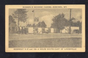 BUECHEL KENTUCKY KY. ROMMEL'S MODERN CABINS MOTEL ADVERTISING POSTCARD