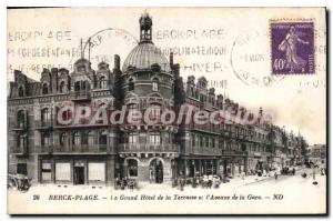 Old Postcard Berck Plage Grand Hotel De La Terrasse Avenue Station