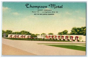 c1940 Thompson Motel Cattle Country Highways Bassett Nebraska Vintage Postcard