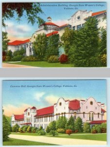 2 Postcards VALDOSTA ~ Georgia State Women's College CONVERSE HALL Admin Bldg