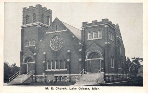 Vintage Postcard United Methodist Church Religious Building Lake Odessa Michigan