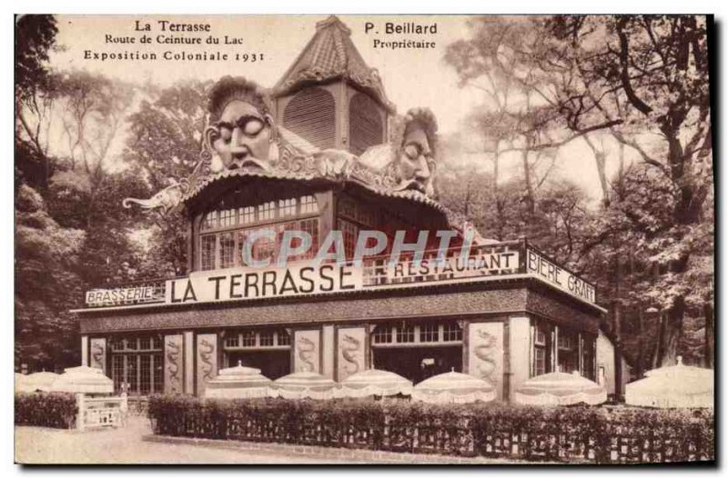 Old Postcard Exposition Coloniale Internationale Paris 1931 Terrace Lake Belt...