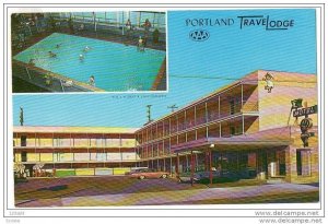 Portland Oregon Travel Lodge Hotel Motel restaurant split view , 50-60s Versi...