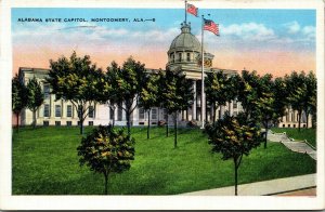 Vtg Montgomery Alabama AL State Capitol 1930s Linen Postcard