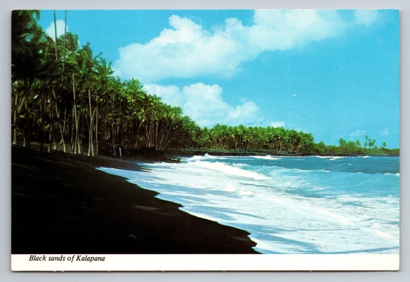 Black Sands Of Kalapana Hawaii Vintage Unposted Postcard