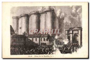 Old Postcard Storming of the Bastille