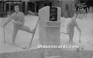 Delta Upsilon Real Photo Dartmouth Winter Carnival 1940 Snow Sculpture Unused 