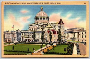 Vtg Boston Massacusetts MA Christian Science Church Publishing House Postcard