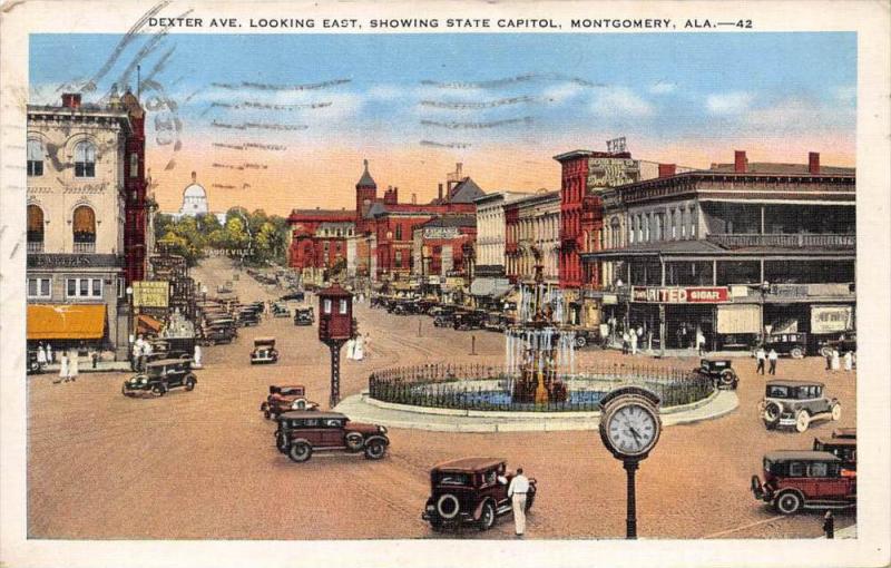 Alabama Montgomery Dexter Avenue, looking east, showing State Capitol