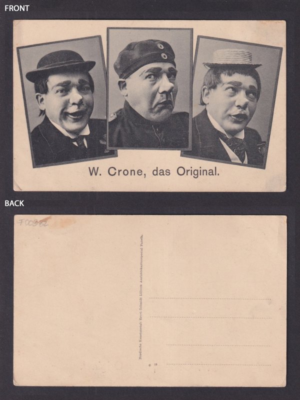 Vintage postcard Germany Circus Clown W Crone