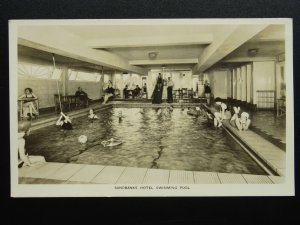 Dorset Bournemouth SANDBANKS Sandbanks Hotel SWIMMING POOL c1930s RP Postcard