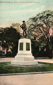 2nd Regiment Statue Springfield Massachusetts Mason Bros. Vintage Postcard 1909