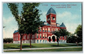 1913 Postcard Montgomery Co. High School Independence KS Vtg. Standard View Card