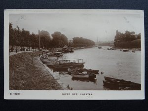 Cheshire CHESTER The River Dee & Boat Station c1913 RP Postcard by Kingsway