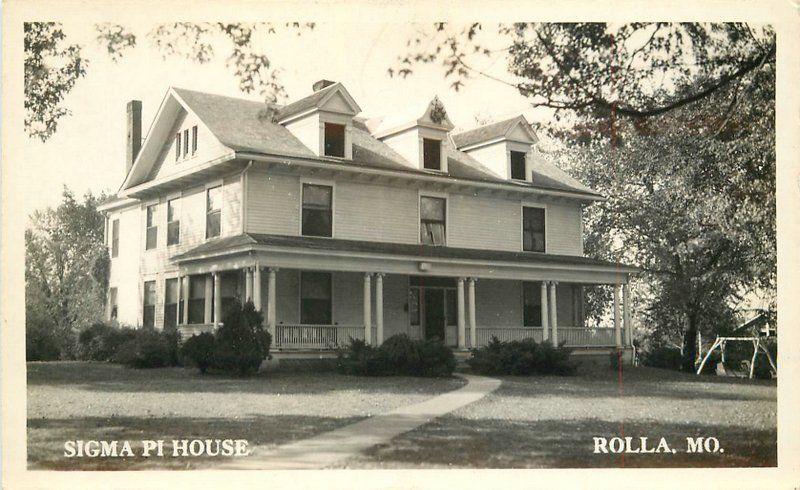 1940s Fraternal Sigma PI House Rolla Missouri  RPPC real photo postcard 17