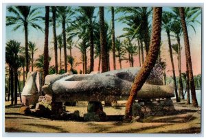 c1910's View Of The Statue Of Rameses Memphis Egypt Unposted Vintage Postcard