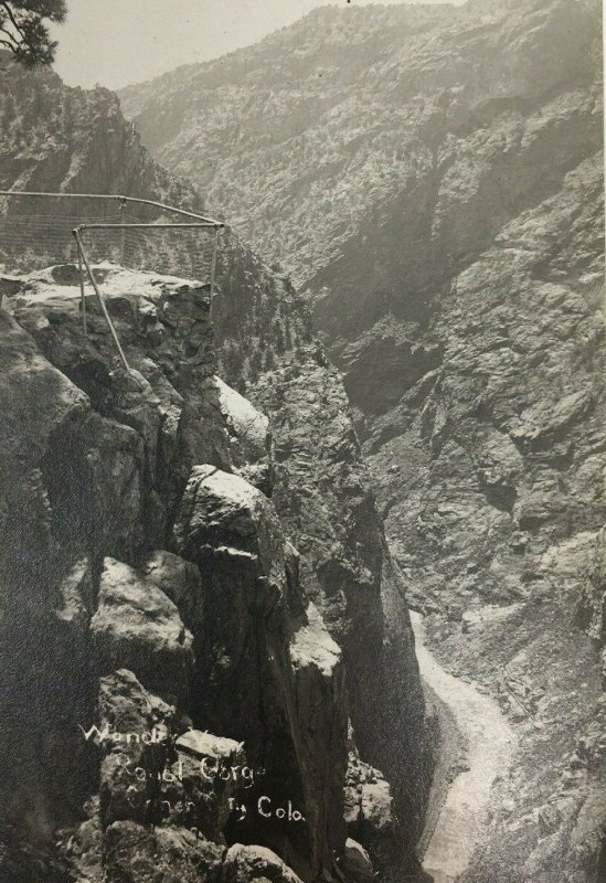 Royal Gorge Wonder View Real Photo Postcard RPPC Cyko Colorado