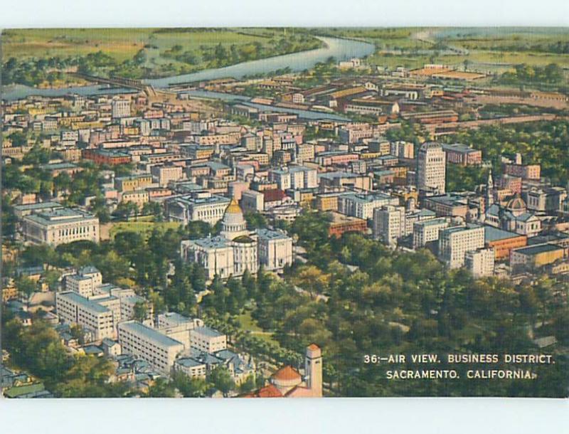 Unused Linen AERIAL VIEW Sacramento California CA A4696