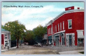 1910's O'GARA BUILDING COVINGTON VIRGINIA VA DRUG STORE CIGARS SODA POSTCARD