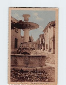 Postcard Fontaine et Rue du Perron, Nans-les-Pins, France