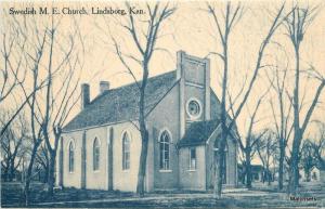 C-1910 LINDSBORG KANSAS Swedish ME Church postcard 12055