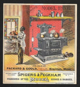 VICTORIAN TRADE CARD Spicers & Peckham Stove Black Butler