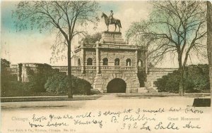 Chicago Illinois Grant Monument Teich hand colored 1908 Postcard 21-12911