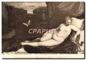 Old Postcard Tiziano Vecellio Venus Recreandose con la Musica Museo Del Prado...