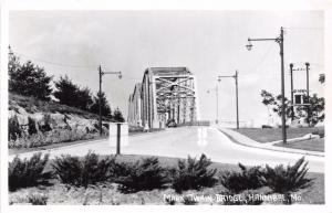 HANNIBAL MISSOURI MARK TWAIN BRIDGE REAL PHOTO  POSTCARD 1940s