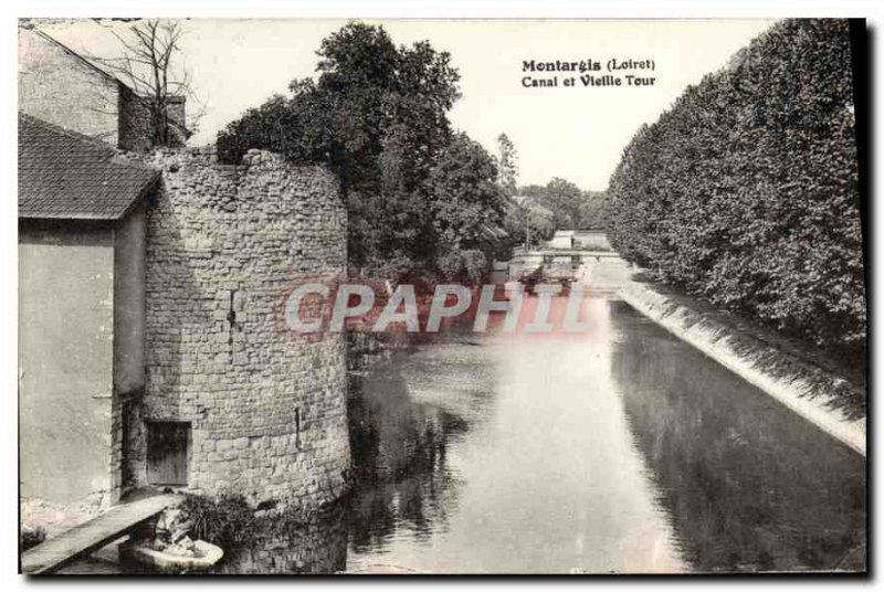 Old Postcard Montargis (Loiret) Canal and Old Tower