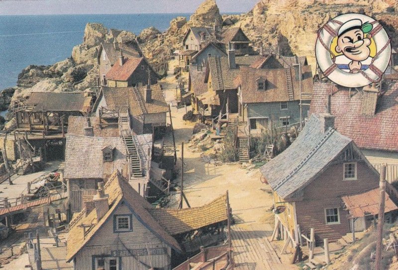 Sweethaven Popeye Village Of Anchor Bay Malta Postcard