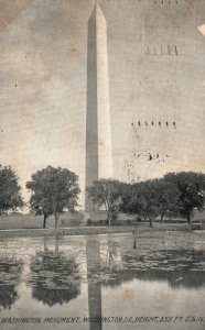 Vintage Postcard 1910's Washington Monument Historical Landmark Washington D.C.