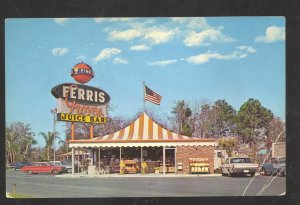 CRYSTAL RIVER FLORIDA FERRIS GROVES JUICE BAR OLD CARS ADVERTISING POSTCARD