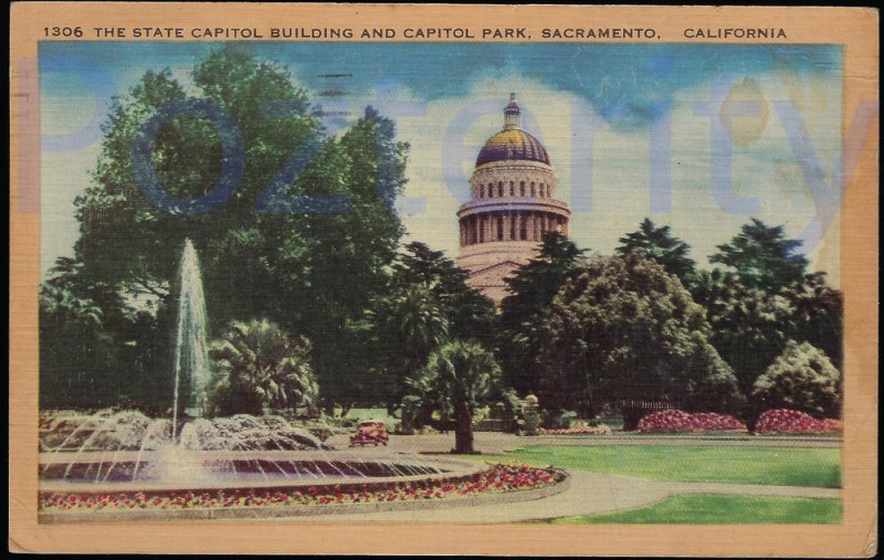 THE STATE CAPITOL BUILDING AND CAPITOL PARK SACRAMENTO CAL. 1950 (42181)