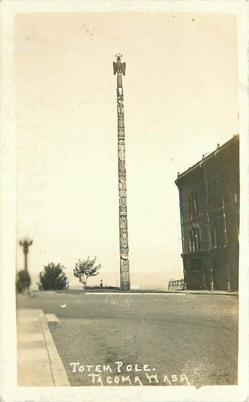 C-1915 Totem Pole Tacoma Washington RPPC Photo Postcard 20-4197