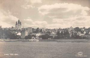 Visby Sweden Scenic View from Water Real Photo Antique Postcard J58964