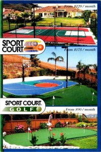 Advertising  SPORT COURT  Basketball Surface/Golf Putting Green  4X6 Postcard