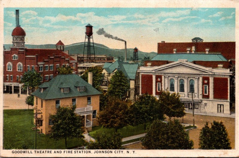 New York Johnson City Goodwill Theatre and Fire Station Curteich