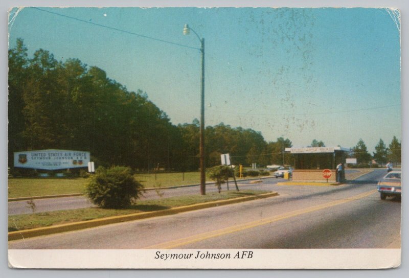 Military~Seymour Johnson AFB~Main Entrance~Continental Postcard 