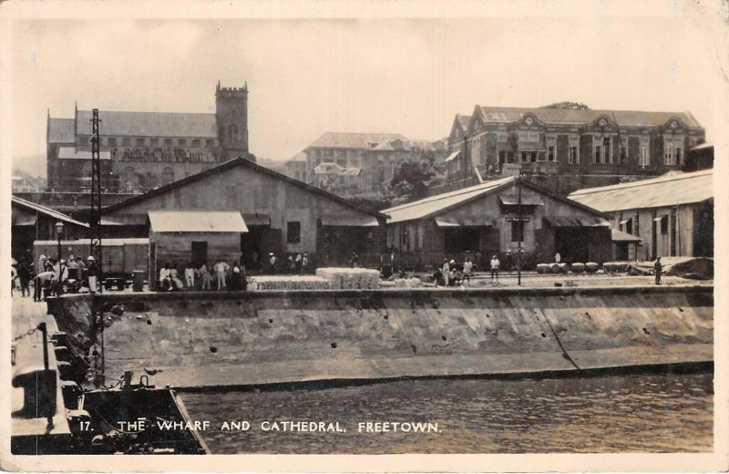 Lot119  the wharf and cathedral freetown real photo nigeria 