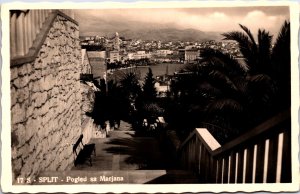 Croatia Split Pogled sa Marjana Vintage RPPC C027