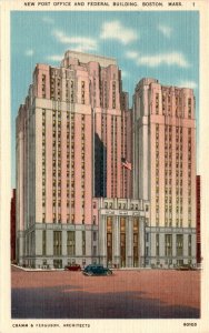 NEW POST OFFICE AND FEDERAL BUILDING BOSTON MASS CRAMM  FERGUSON ARCHIT Postcard