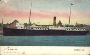 Pictou Nova Scotia NS Steamer S.S. Campana 1909 Cancel Vintage Postcard