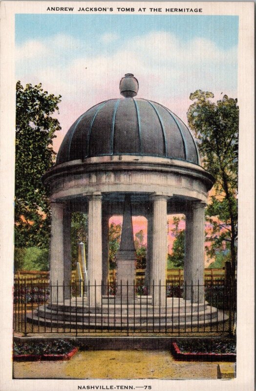 Andrew Jackson's Tomb at the Hermitage Near Nashville TN Postcard PC380