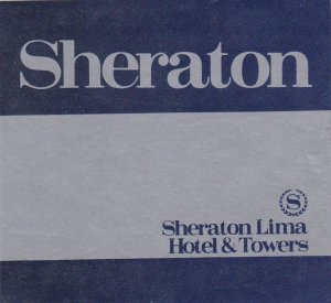 Peru Lima Sheraton Hotel Vintage Luggage Label sk3248