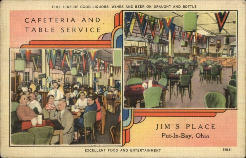 Put-In-Bay OH Jim's Place NICE LINEN Postcard