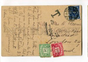 289562 GERMANY MAINZ Rheinansicht ships RPPC to ENGLAND To Pay stamps Due